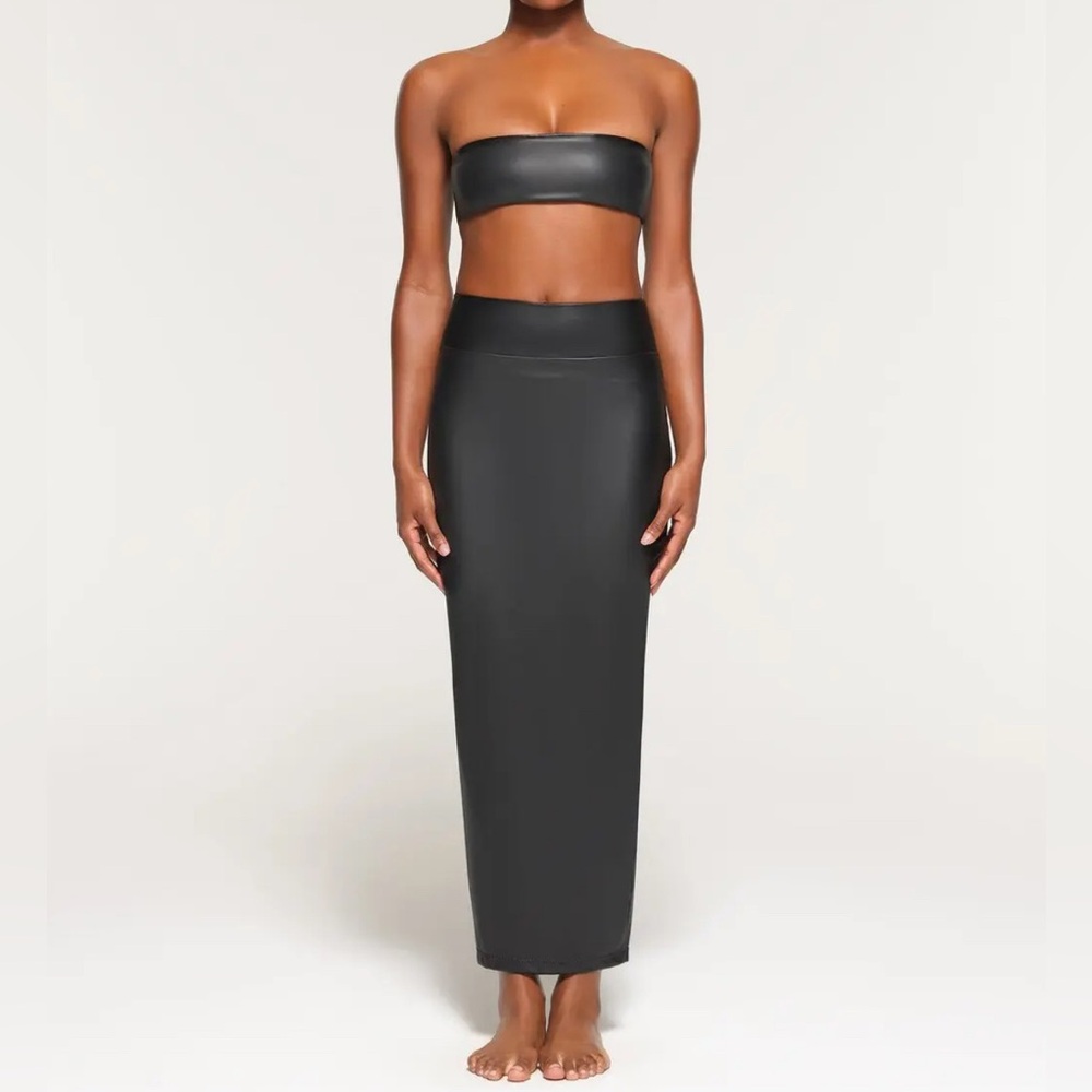 NWT Skims Faux Leather Skirt